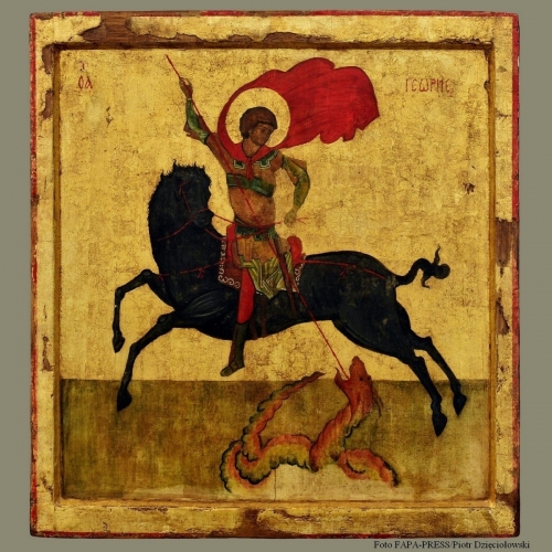 Święty Jerzy Zwycięzca (Czarny Jerzy) wg rosyjskiej ikony z XV w.
